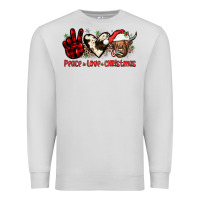 Dove Grey peace love christmas Premium Sweatshirt - JahusDesignShop