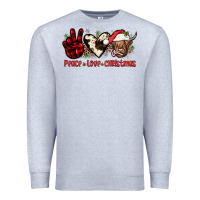 Heather Grey peace love christmas Premium Sweatshirt - JahusDesignShop