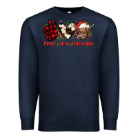 Navy peace love christmas Premium Sweatshirt - JahusDesignShop