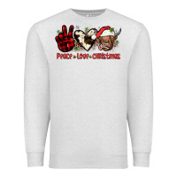 Oatmeal Heather peace love christmas Premium Sweatshirt - JahusDesignShop