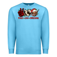 Ocean Blue peace love christmas Premium Sweatshirt - JahusDesignShop