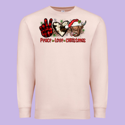 Peace Love Christmas Premium Sweatshirt Designed By Jahusdesignshop