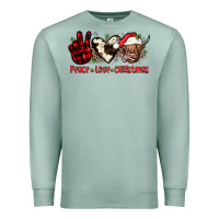 Seafoam peace love christmas Premium Sweatshirt - JahusDesignShop