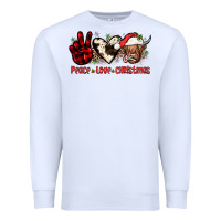 White peace love christmas Premium Sweatshirt - JahusDesignShop
