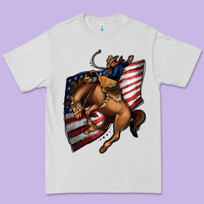 American Cowboy Premium Tee Designed By Jasminsmagicworld