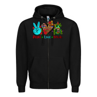 Black peace love tequila Zipper Hoodie - AdoDesignShop