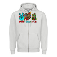 Dove Grey peace love tequila Zipper Hoodie - AdoDesignShop