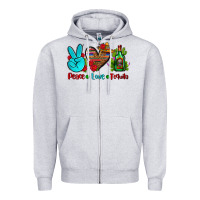 Heather Grey peace love tequila Zipper Hoodie - AdoDesignShop