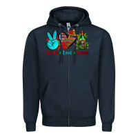 Navy peace love tequila Zipper Hoodie - AdoDesignShop