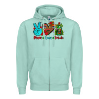 Seafoam peace love tequila Zipper Hoodie - AdoDesignShop