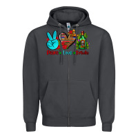 Smoke peace love tequila Zipper Hoodie - AdoDesignShop