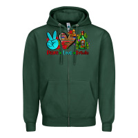 Sports Green peace love tequila Zipper Hoodie - AdoDesignShop