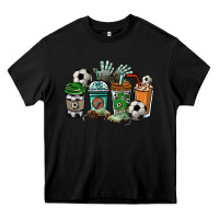 Black Soccer coffee cups Heavy Core Tee - HowdyJamesFarm