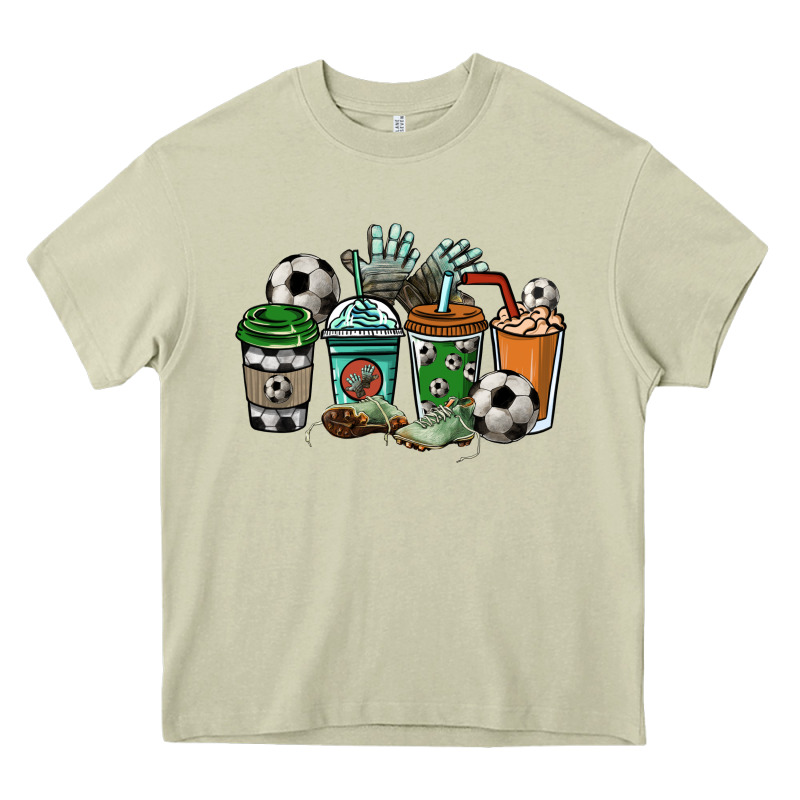 Soccer Coffee Cups Heavy Core Tee by HowdyJamesFarm | Teevron
