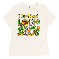 Bone I don't need luck i've got Jesus Ladies Tee - CowGirlArtShop