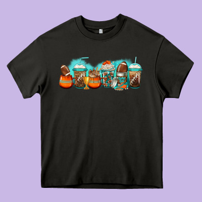 American Football Coffee Cups Heavy Core Tee Designed By Jasminsmagicworld