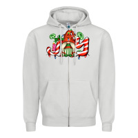 Dove Grey joy with gnomes and christmas cookie and candies Zipper Hoodie - AdoDesignShop