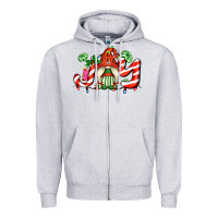 Heather Grey joy with gnomes and christmas cookie and candies Zipper Hoodie - AdoDesignShop