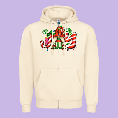 Joy With Gnomes And Christmas Cookie And Candies Zipper Hoodie Designed By Adodesignshop