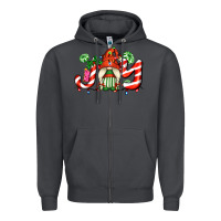 Smoke joy with gnomes and christmas cookie and candies Zipper Hoodie - AdoDesignShop