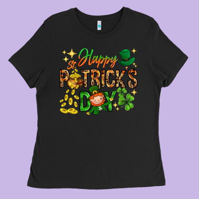 Happy St. Patrick's Day Ladies Tee Designed By Howdyjamesfarm