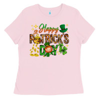 Bubblegum Pink Happy St. Patrick's Day Ladies Tee - HowdyJamesFarm