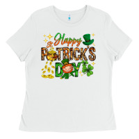 White Happy St. Patrick's Day Ladies Tee - HowdyJamesFarm