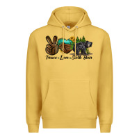 Antique Gold peace love sloth bear Premium Hoodie - LillyAllenDesigns