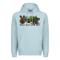 Blue Mist peace love sloth bear Premium Hoodie - LillyAllenDesigns