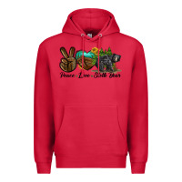 Cardinal peace love sloth bear Premium Hoodie - LillyAllenDesigns