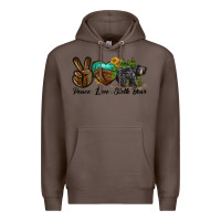 Coffee peace love sloth bear Premium Hoodie - LillyAllenDesigns