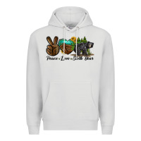 Dove Grey peace love sloth bear Premium Hoodie - LillyAllenDesigns