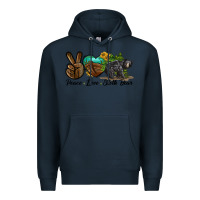 Navy peace love sloth bear Premium Hoodie - LillyAllenDesigns