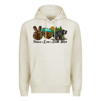 Oatmeal Heather peace love sloth bear Premium Hoodie - LillyAllenDesigns