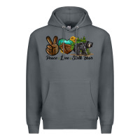 Rock peace love sloth bear Premium Hoodie - LillyAllenDesigns