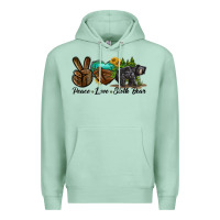 Seafoam peace love sloth bear Premium Hoodie - LillyAllenDesigns