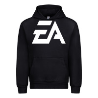 Black #electronicArts EA  white Urban Hoodie - DesigneFamous
