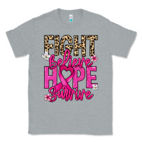Heather Grey Fight believe hope survive Cancer Awareness Classic Tee - HowdyJamesFarm