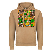 St. Patrick's Day Pig With Beer And Shamrock Seamless Vintage Hoodie | Teevron