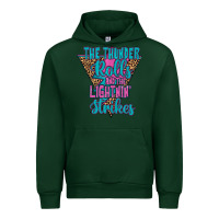 Forest Green THE THUNDER ROLLS AND THE LIGHTNIN’ STRİKES Urban Hoodie - JahusDesignShop