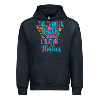 Navy THE THUNDER ROLLS AND THE LIGHTNIN’ STRİKES Urban Hoodie - JahusDesignShop