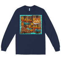 Navy autumn skies pumpkin pies tumbler Long Sleeve Tee - BundleAndBundleShop