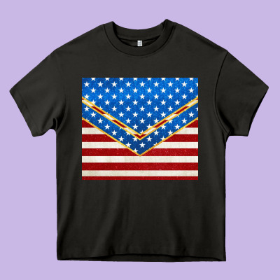 Glitter American Flag Heavy Core Tee Designed By Tumblerdesignbyshophia