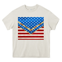 Cream glitter american flag Heavy Core Tee - TumblerDesignByShophia