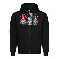 Black nurse gnomes Zipper Hoodie - AdoDesignShop