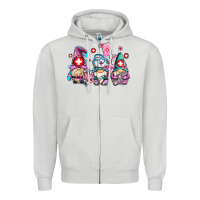 Dove Grey nurse gnomes Zipper Hoodie - AdoDesignShop