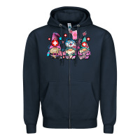 Navy nurse gnomes Zipper Hoodie - AdoDesignShop