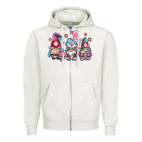 Oatmeal Heather nurse gnomes Zipper Hoodie - AdoDesignShop
