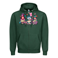 Sports Green nurse gnomes Zipper Hoodie - AdoDesignShop