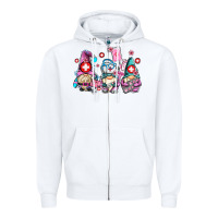 White nurse gnomes Zipper Hoodie - AdoDesignShop